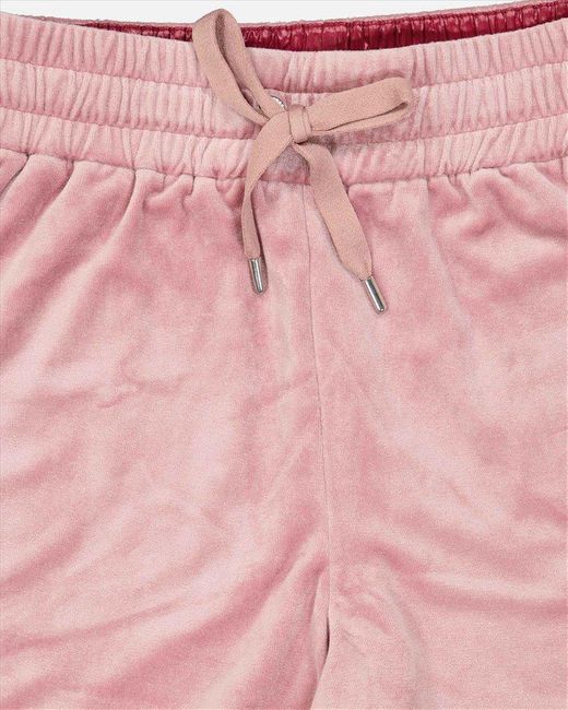Moncler Pink Velvet Drawstring Shorts