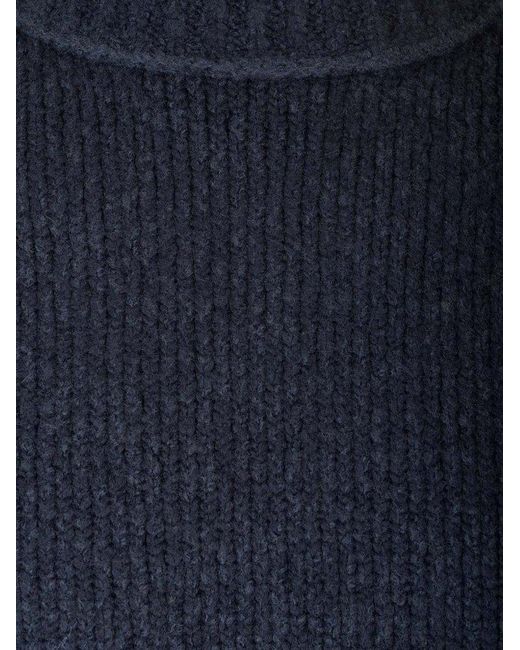 Acne Blue Crewneck Knitted Jumper for men