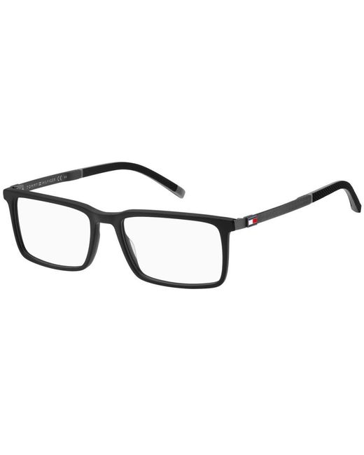 Tommy Hilfiger Black Rectangular Frame Glasses for men