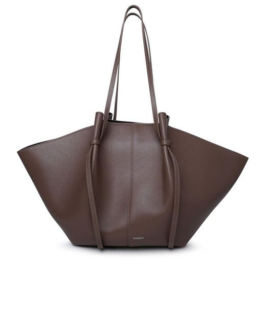 Yuzefi Brown Mochi Large Top Handle Bag
