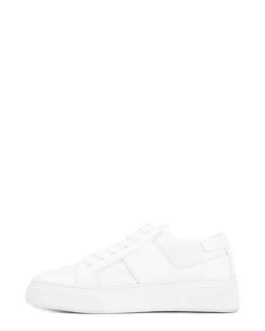 Giorgio Armani Logo Embossed Lace-up Sneakers in White for Men | Lyst