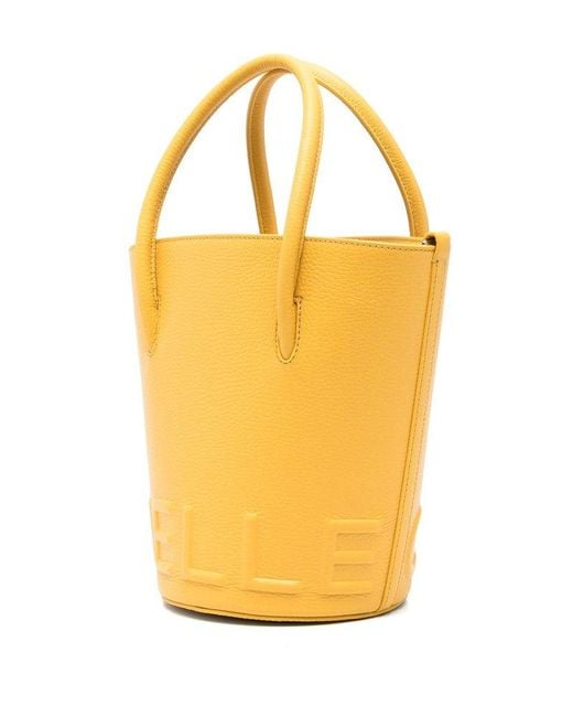 Coccinelle Yellow Leather Bucket Hat