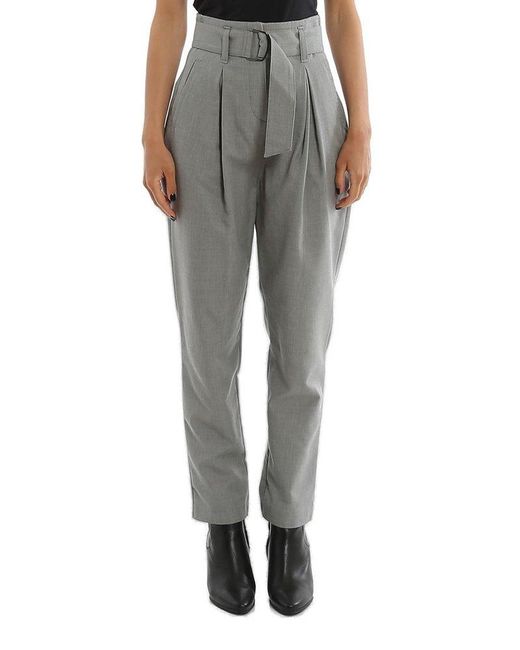Pinko Gray High-waist Tailored Trousers
