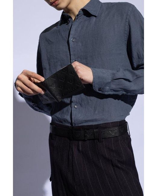 Emporio Armani Black Set: Wallet And Belt, for men
