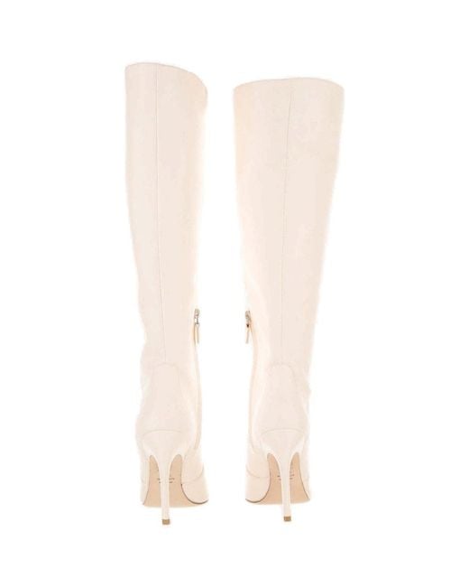Stuart Weitzman Luxecurve Round Toe Knee length Boots in Natural