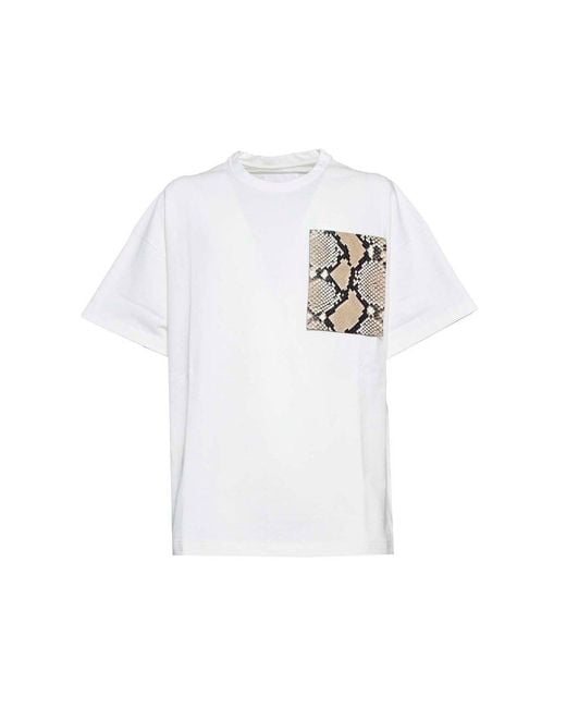 Jil Sander Patterned Pocket Short-sleeved T-shirt in White for Men | Lyst