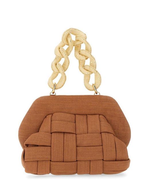THEMOIRÈ Brown Weaved Magnetic Fastened Clutch Bag