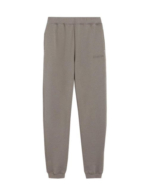 Max Mara Gray Logo Embroidered Slim Fit Trousers