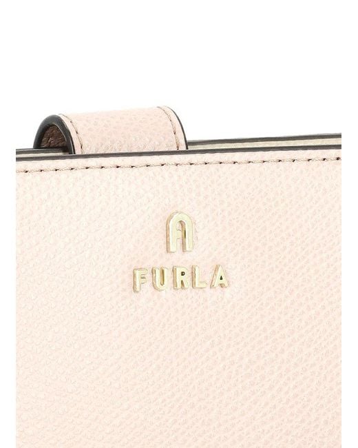 Furla Pink Camelia Logo Lettering Wallet