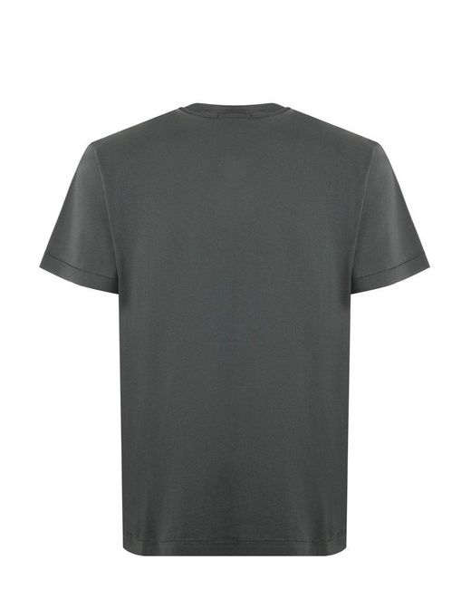 Stone Island Gray Logo Patch Crewneck T-shirt for men