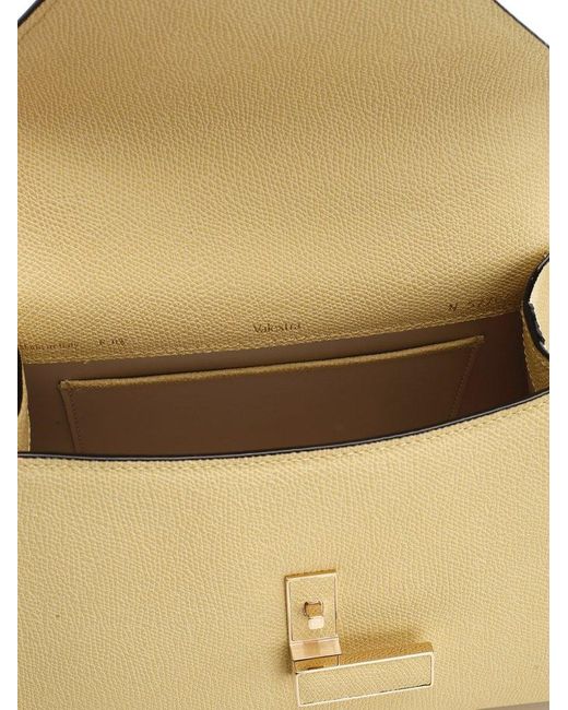 Valextra Metallic Iside Foldover Mini Top Handle Bag