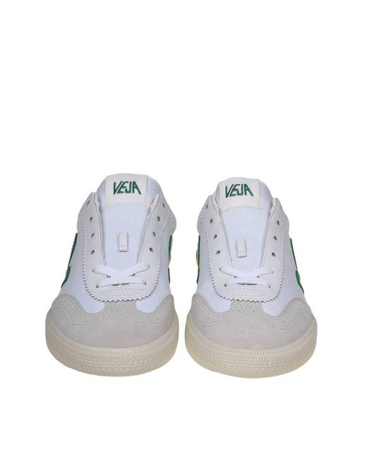 Veja White V-10 Panelled Sneakers for men