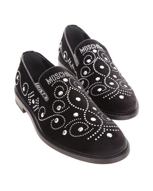 Moschino Black Round-toe Slip-on Loafers for men