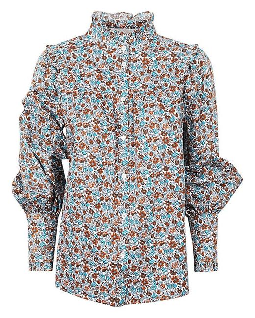 Weekend by Maxmara Blue All-over Printed Twill Shirt