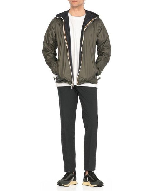 K-Way Black Hooded Windbreaker Jacket for men