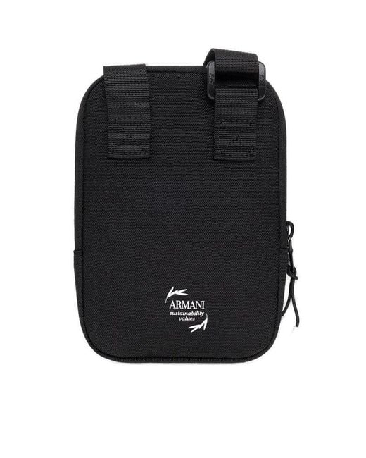 EA7 Black Sustainable Collection Shoulder Bag for men