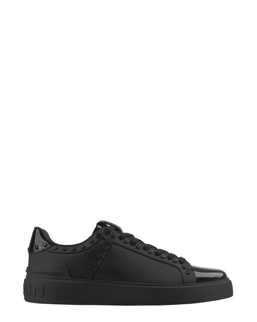 Balmain Black Screw Embellished Low-top Sneaker for men