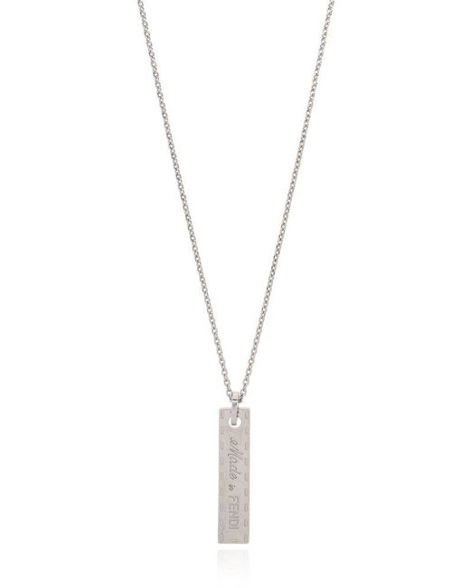 Fendi White Made In Necklace for men