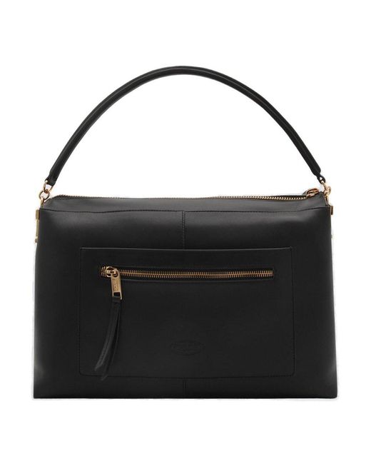 Woman BLACK Boston Bag Tod's T Case in Leather Small