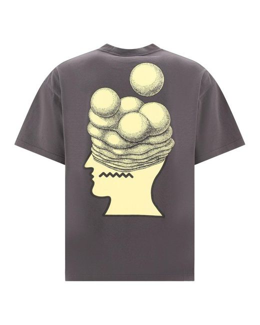 Brain Dead Gray Brain Growth Crewneck T-Shirt for men