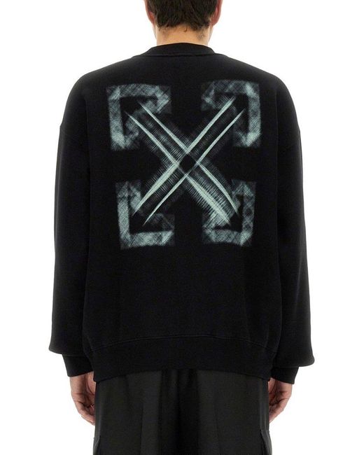 Off-White c/o Virgil Abloh Blue Vibe Arrow Skate Crewneck Sweatshirt for men