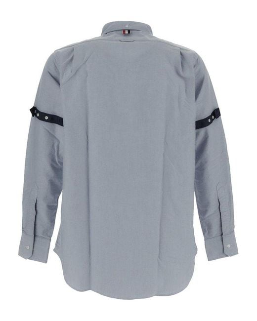 Thom Browne Gray Long-sleeved Buttoned Shirt for men