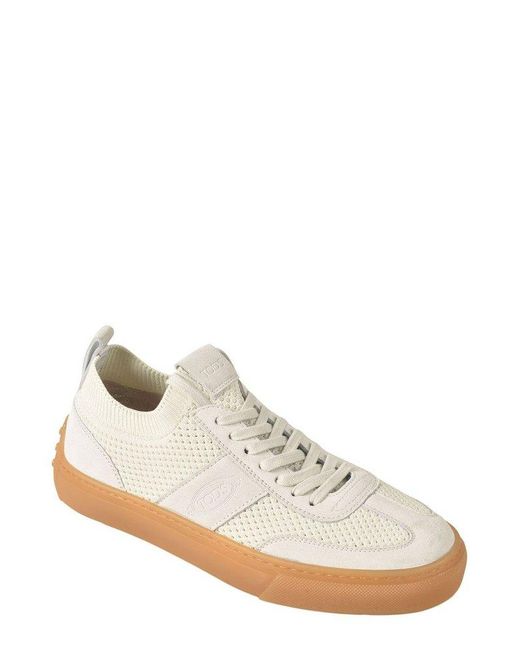 Tod's White Panelled Lace-up Sneakers for men