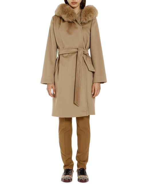 Max mara shop fur trimmed coat
