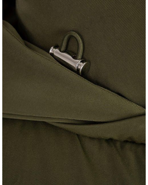 Alexander McQueen Green Peplum Drawstring Waist Puffer Jacket