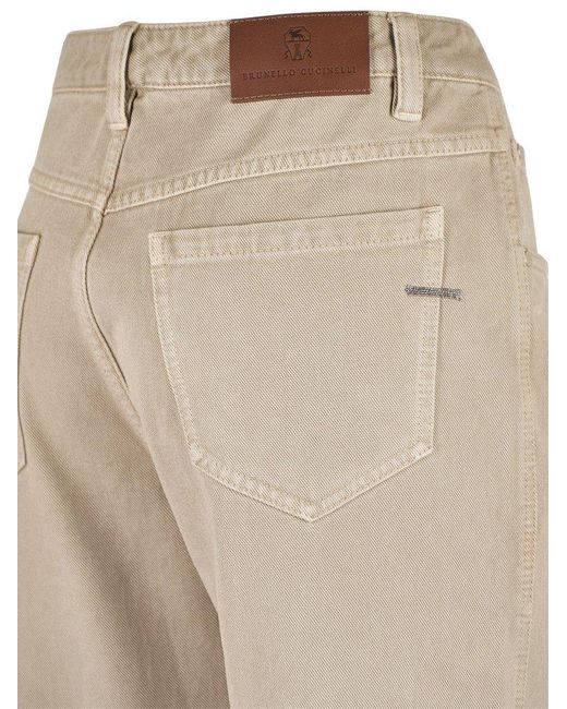 Brunello Cucinelli Natural Casual Style Straight Leg Trousers