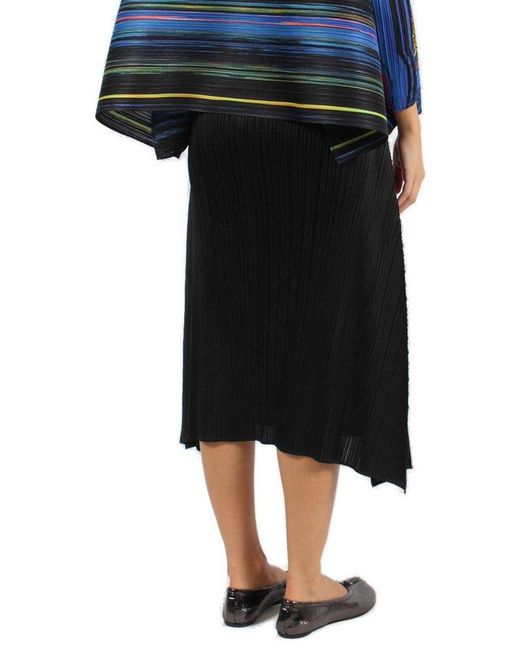 Pleats Please Issey Miyake Black Efficient Square Flared Skirt
