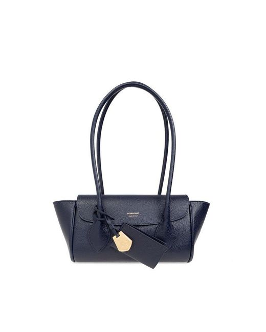 Ferragamo Blue East West Tote Bag