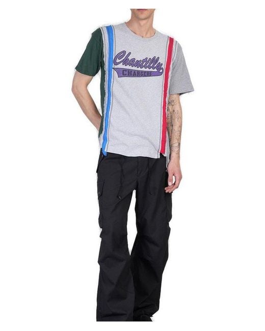 Needles White 7 Cut Panelled T-Shirt for men