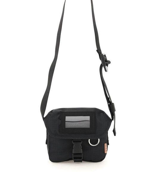 Acne Studios Synthetic Logo Patch Messenger Bag in Black | Lyst