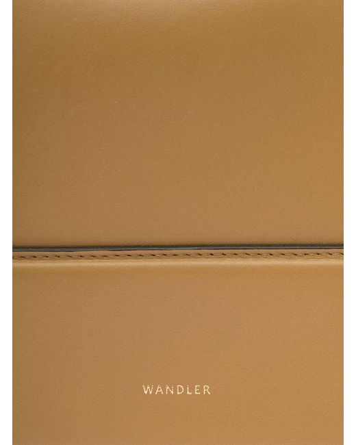 Wandler Brown 'penelope' Shoulder Bag With Logo Print In Leather