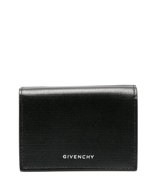 Givenchy Black Leather Tri-fold Wallet for men