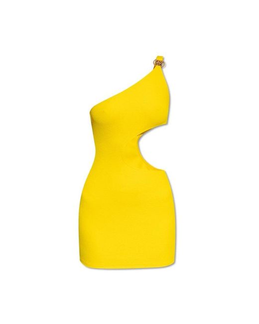 Moschino Yellow One-shoulder Dress