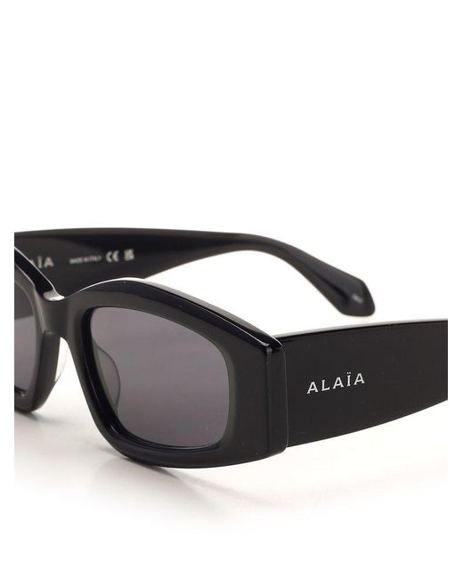 Alaïa Gray Geometric Frame Sunglasses