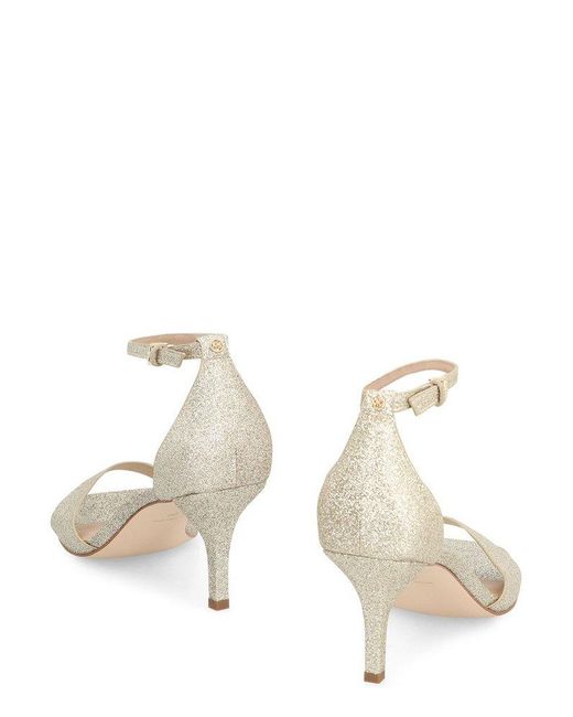 MICHAEL Michael Kors White Glitter Buckle-Fastened Sandals