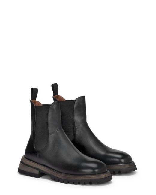 Marsèll Black Scalarmato Slip-On Ankle Boots for men