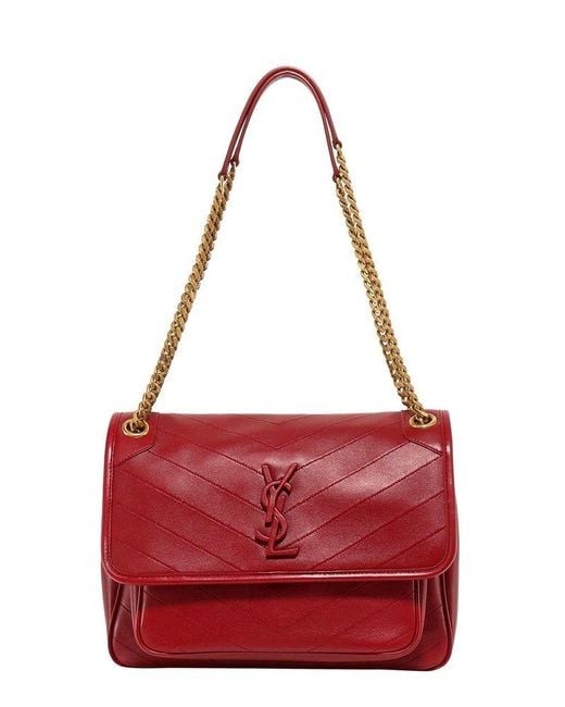 Saint Laurent Red Niki Medium Shoulder Bag