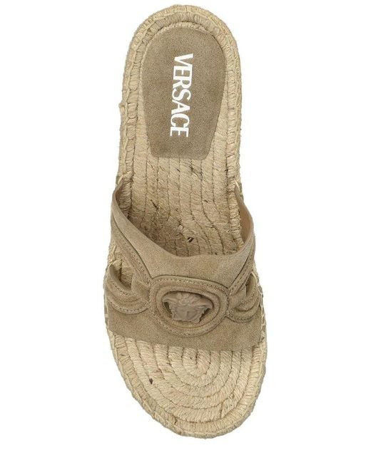Versace Brown Slip-On Wedge Sandals