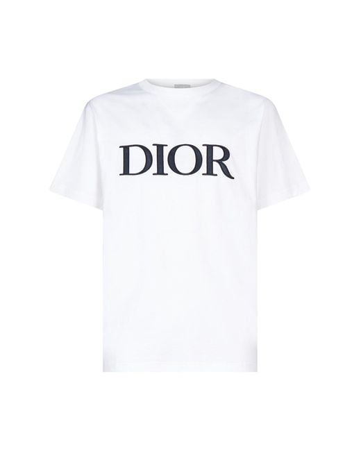 Dior White Logo Print T-shirt for men