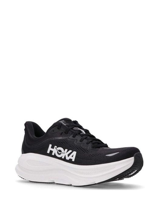Hoka One One Black Bondi 9 Lace-Up Sneakers for men