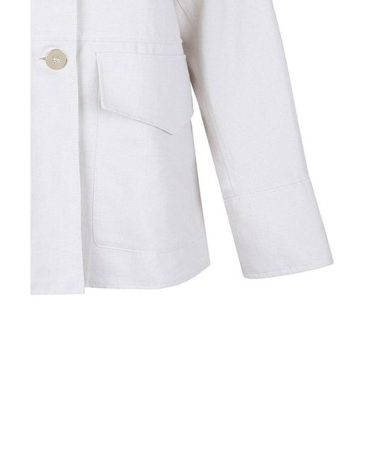 Max Mara White Ginny Single-Breasted Long-Sleeved Jacket