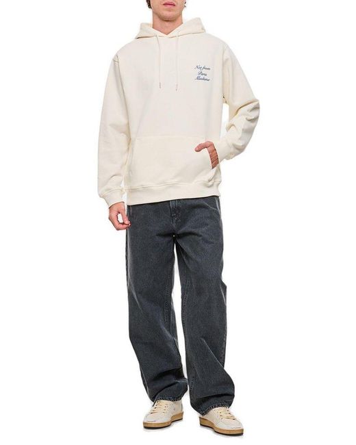 Drole de Monsieur White Le Hoodie Slogan Cursive Hoodie for men