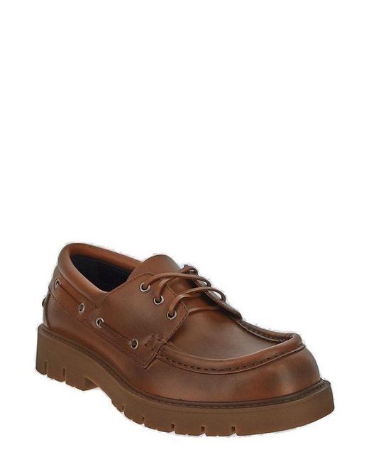 Bottega Veneta Brown Haddock Boat Shoes for men