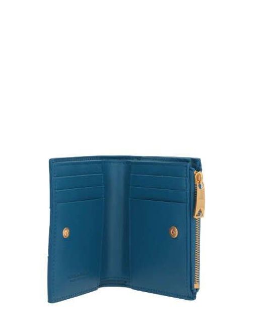 Bottega Veneta Blue Cassette Small Bi-fold Zip Wallet