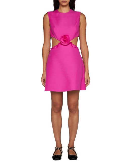 Valentino Pink Crepe Couture Cutout Minidress