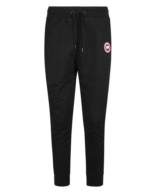 Canada Goose Black Logo Patch Track Trousers for men
